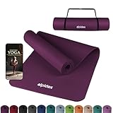 ALPIDEX Yogamatte 183 x 60 x 0.8 cm Phthalatfreie Fitness Matte E-Book Tragegurt...