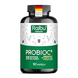 Probioc Kulturen Komplex - 25 Bakterienstämme + Inulin - 300 Mrd. KBE/g - 180 hochdosierte &...