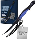 Njord Kalastus 4in1 Ausnehmmesser Fisch mit Löffel als Ausnehmhilfe | Filitiermesser Scharf Fisch...