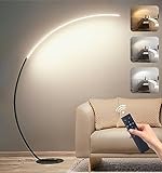 Aanyhoh LED Stehlampe Wohnzimmer Dimmbar Bogenlampe, 25W Modern Stehleuchte mit Fernbedienung, 3...
