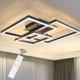 ZMH Deckenlampe LED Deckenleuchte Wohnzimmer - Dimmbar Schwarz 84W Wohnzimmerlampe Modern Design mit...