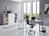 BMG-Moebel.de Büromöbel komplett Set Arbeitszimmer Office Edition Mini in Lichtgrau/Weiß...