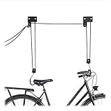 Relaxdays, schwarz Fahrrad Deckenlift, 45 kg Traglast, mit Haken, universal, mit Seilbremse,...
