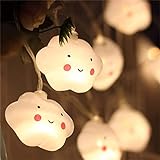 Linghuang 20 LEDs Warmweiß Wolken Lichterketten Feenhafte Nachtlichter für Kinder Scherzt...