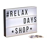Relaxdays Light Box, Leuchtbox Set mit 85 Zeichen, Buchstaben, LED Leuchtschild, HxBxT: 22 x 30 x...