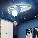 LED Deckenleuchten für Kinder, Kreativ Wolken/Astronaut Design, Kinderzimmer Deckenlampe Jungen...