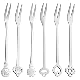IBXWMNG 6er Set Edelstahl Obst- und Dessertgabeln, Küchengeschirr, ideale Mini-Gabeln für Kuchen,...