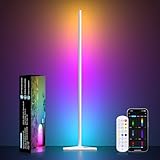 MIWATT LED Stehlampe Wohnzimmer, 140cm Ecklampe RGB Dimmbar mit Fernbedienung und APP, 16 Millionen...