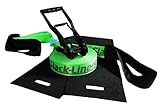 Slack-Liners 4 Teiliges Slackline-Set LEUCHTGRÜN - 50mm breit, 15m lang - mit...