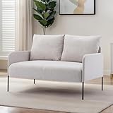 Ya-Home Sofa 2 Sitzer kleine Couch mit 2 Wurfkissen modernes Stoffsofa mit Armlehne Polstersofa...