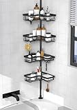 Kegii Teleskop Duschregal Teleskopregal Bad Duschablage Eckregal für Dusche und Badewanne Schwarz,...