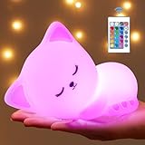 Nachtlicht Kinder Nachtlicht Baby, Kawaii Deko, 16 Farben, Stilllicht Dimmbar, USB Wiederaufladbar...
