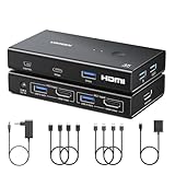 UGREEN HDMI 2.0 KVM Switch 2 PC 1 Monitor USB HDMI KVM Switch 4K@60Hz mit...