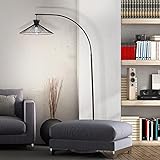 Lightbox Bogenlampe - Große Bogen-Standleuchte mit dekorativem Drahtschirm, 170 cm, Ø 45 cm,...