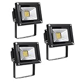 Greenmigo 3x 20W SMD Fluter Strahler Warmweiß Schwarz Aluminium Gehäuse IP65 Wasserdicht LED Lampe...