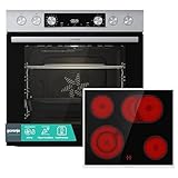 Gorenje Einbauherd-Set Heißluft Inox Set 4 mit Glaskeramik-Kochfeld / 77 Liter...