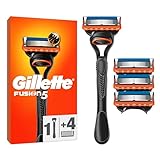 Gillette Fusion5 Rasierer für Männer, 1 Rasierer, 4 Ersatzklingen, mit Gleitstreifen für ein...