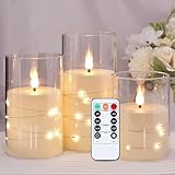 Kiexung LED-Kerzen, LED-Kerzen mit eingebauter Lichterkette, batteriebetriebene Kerzen,...