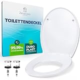 Zenacasa® Premium Toilettendeckel mit absenkautomatik antibakteriell oval weiß - Duroplast WC Sitz...