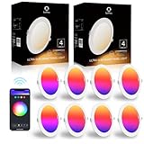 Lumary RGBWW LED Einbaustrahler 12W, Smart WLAN Deckenspots Dimmbar LED Spot 2700K-6500K Warmweiß...