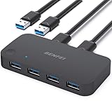 BENFEI USB 3.0 Switch, USB Switcher 2 Computer teilen 4 USB für PC Maus...