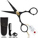 ONTAKI Premium Hand Forged Japanese Steel Hair Beard Mustache Scissors Cut Trim Groom Facial Hair...