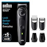 Braun Barttrimmer Series 5, Elektrischer Bartschneider Herren mit 5 Zubehörteile, Ultrascharfe...
