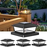 btfarm 4 Stück Pfostenleuchte Solar, 2 Modi LED Pfostenkappe Solar IP65 Wasserfest Pfostenlichter...