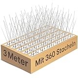 Praknu Taubenabwehr Vogelabwehr Edelstahl - 3 Meter - 360 Stacheln Spikes - Einfache Montage -...