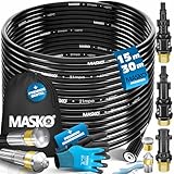 MASKO® Rohrreinigungsschlauch Set Abflussreiniger 15m, 200 bar inkl. Tasche 3 Adapter 2 Düsen +...