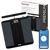 Beurer BF 990 Körperfettwaage mit Handsensoren, Digitale Personenwaage mit App-Anbindung via...