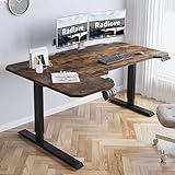 Radlove Schreibtisch Höhenverstellbar Elektrisch, 150CM L Form Stehpult，Stehschreibtisch mit 4...