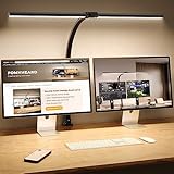 Doppelkopf Schreibtischlampe LED Dimmbar, 24W 80CM Schreibtischlampe Klemmbar, Augenschutz...