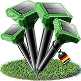 Maulwurf Vertreiber, Solar Katzenschreck für Garten, 4 Stück Maulwurfschreck, IP65 Wasserdicht...