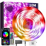 BATHEBRIGHT Led Strip 10m RGB LED Streifen mit Fernbedienung Bluetooth Musik Sync Timer-Einstellung...