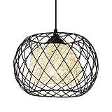 WOWEWA LED Retro Vintage Industrie Hängelampe Moderne Pendelleuchte Schwarz Metall Deckenleuchte...