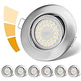 LED Einbaustrahler 230V Flach Dimmbar LED Spots 3 stufe Dimmbar 6W IP44 Bad Einbauleuchten...