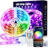 VKH LED Strip 5m, LED Streifen 5m Selbstklebend Bluetooth RGB LED Band mit Fernbedienung und APP,...