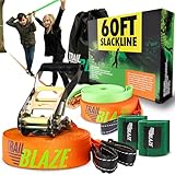 Slackline Anfänger-Komplettset – Trainingsgurt Baumschutz Transporttasche –...