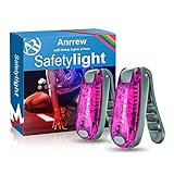 Anrrew Blinklicht Schulranzen Licht LED Sicherheitslicht 2er Set,Clip Reflektor Rucksack licht...