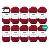 Gründl Wolle Lisa Premium uni - 10 x 50 g - Wolle zum Häkeln - Wolle zum...