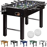 GAMES PLANET Tischfussball „Glasgow“, 5 Dekore: Holz/Schwarz/Blau/Soccer/Weiß, inkl. 2 Bälle,...