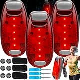 Benaton 3 Stück Rot LED Blinlicht Sicherheitslicht, Clip Reflektor Rucksack licht Lauflicht...