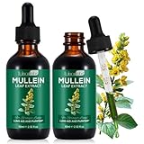2 Pack Mullein Drops für die Lunge, Mullein Leaf Extract mit Chlorophyll,...