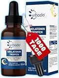 Vihado Melatonin Tropfen - 1000 Nächte - Sofort und schnell - Extra hochdosiert (Forte) - Besser da...