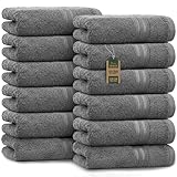 NatureMark Gästetücher – 12er Pack (30x50 cm), 100% Baumwolle, Oeko-Tex Zertifiziert, weich,...