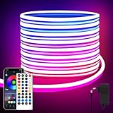 segrass 10m Neon Led strip，APP Steuerung,mit Fernbedienung, IP65 wasserdichte flexible Neon LED...