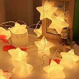 Lichterkette Sterne,1.5M 10 LED Warmweiß Lichterkette Batterie,Kinder Lichterkette,Lichterkette...