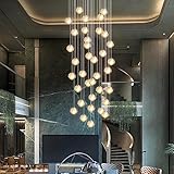 KJLARS Pendelleuchte LED Moderne Glas Kristall Hängeleuchte Höheverstellbar Lüster Dekoratives...