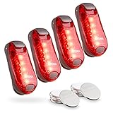 ABSINA 4er Pack LED Blinklicht Sicherheitslicht Schulranzen - Clip Licht LED mit Klettband als...